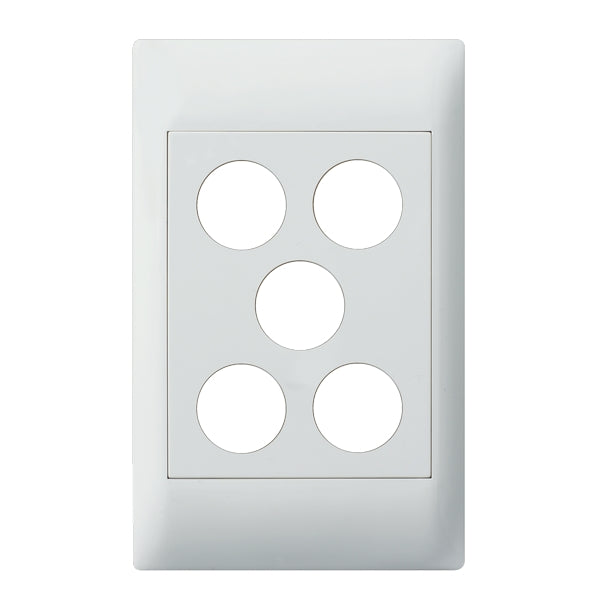 Excel Life Common Grid & Plate Only 5Gang White