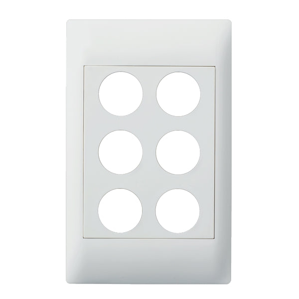 Excel Life Common Grid & Plate Only 6Gang White