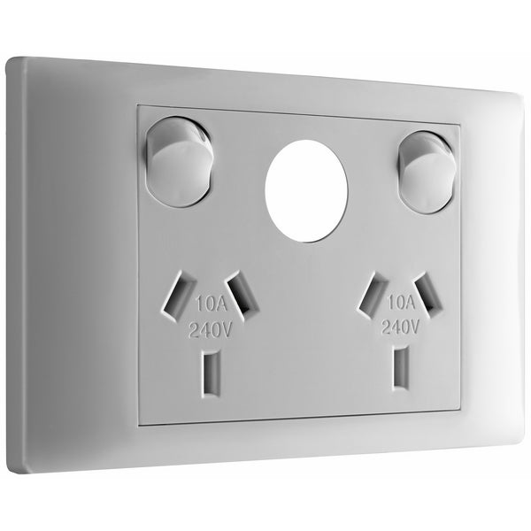 Excel Life Common Sw Socket Dbl 10A Extra Function White