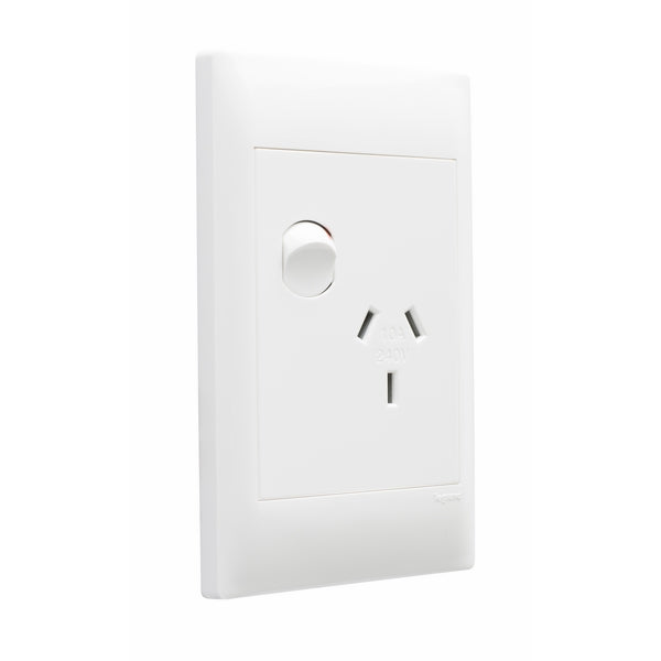 Excel Life Common Sw Socket Sgl Vert 10A White
