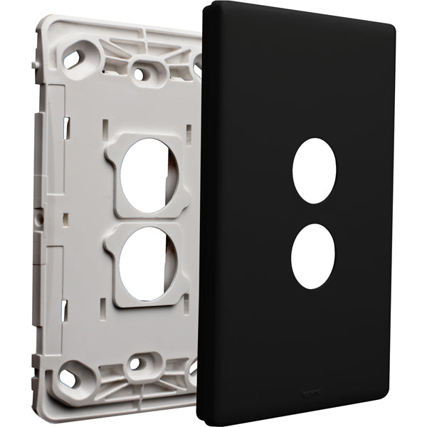Excel Life Dedicated Grid & Plate Only 2Gang Black