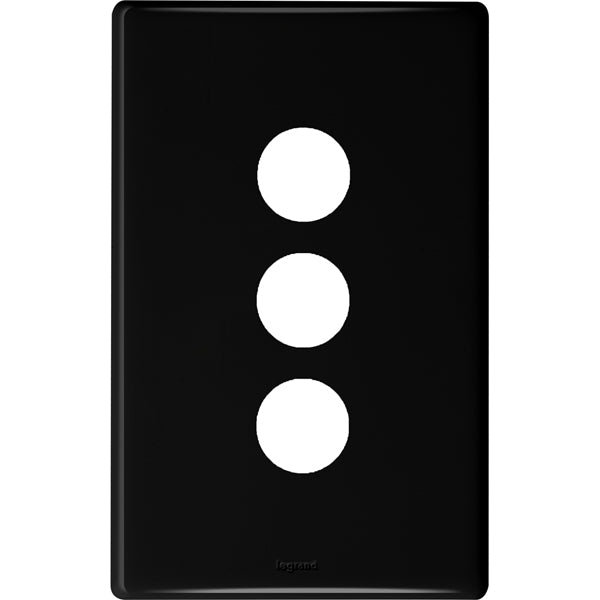Excel Life Dedicated Cover Plate 3Gang Black