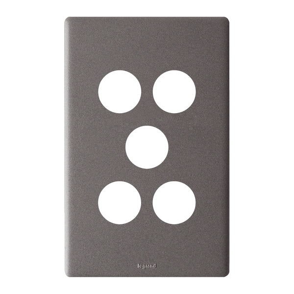 Excel Life Dedicated Grid & Plate Only 5Gang Urban Grey