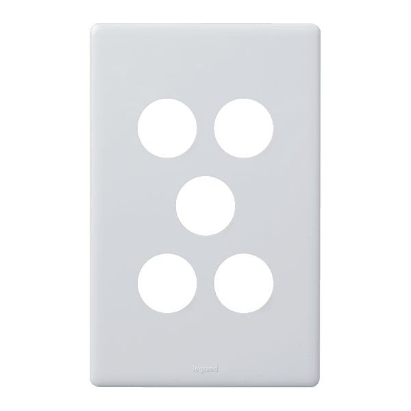 Excel Life Dedicated Grid & Plate Only 5Gang White