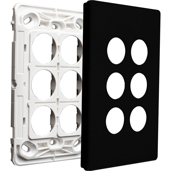 Excel Life Dedicated Grid & Plate Only 6Gang Black