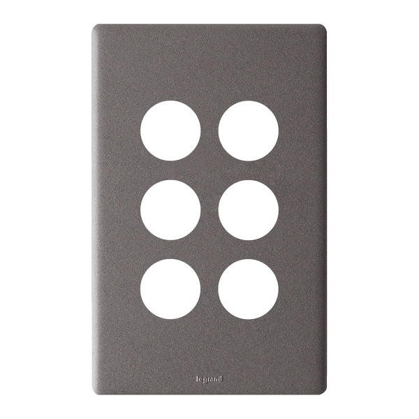 Excel Life Dedicated Grid & Plate Only 6Gang Urban Grey