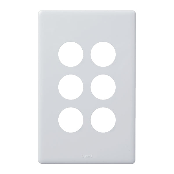 Excel Life Dedicated Grid & Plate Only 6Gang White