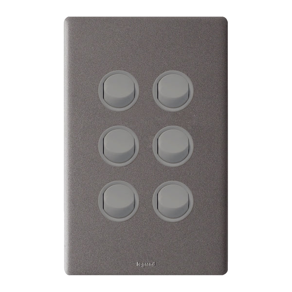 Excel Life Dedicated Switch 6Way 16A Urban Grey