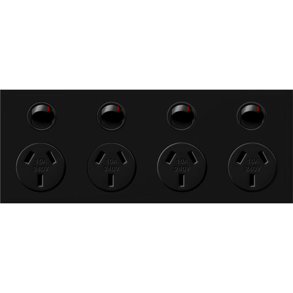 Excel Life Dedicated Sw Socket 4Way 10A Black