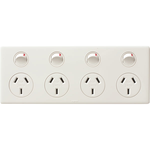 Excel Life Dedicated Sw Socket 4Way 10A White
