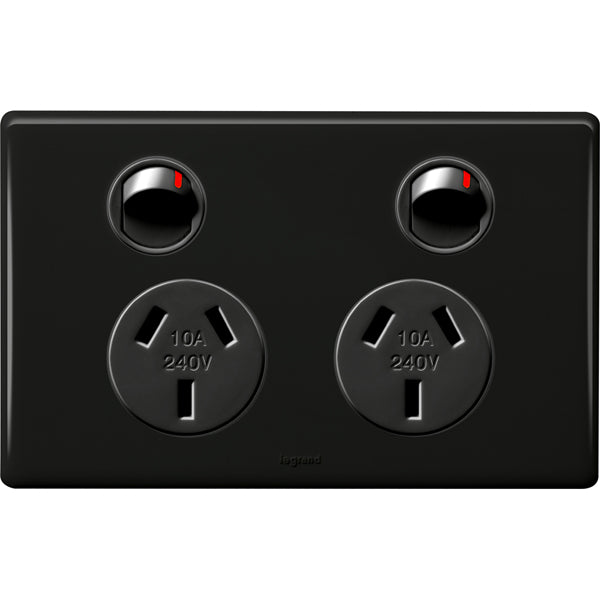 Excel Life Dedicated Sw Socket Dbl 10A Black