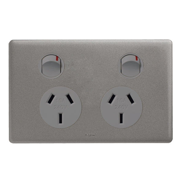Excel Life Dedicated Sw Socket Dbl 10A Urban Grey