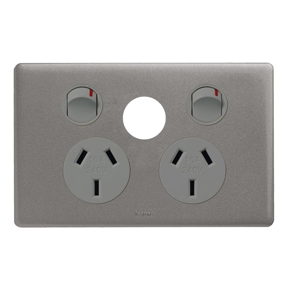 Excel Life Dedicated Sw Socket Dbl 10A Extra Func Urban Grey
