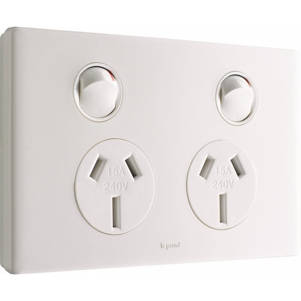 Excel Life Dedicated Sw Socket Dbl 15A White