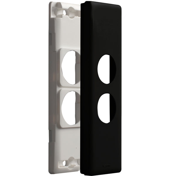 Excel Life Architrave Grid & Cover Only 2Gang Black