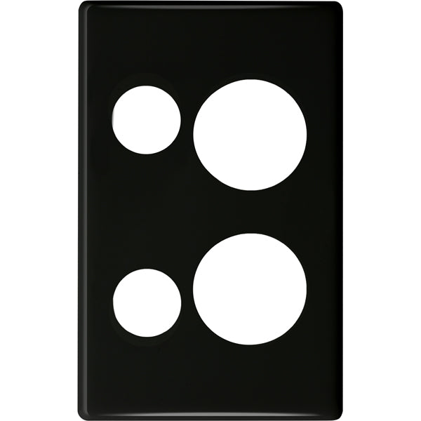 Excel Life Dedicated Cover Plate Sw Socket Dbl Vert Black