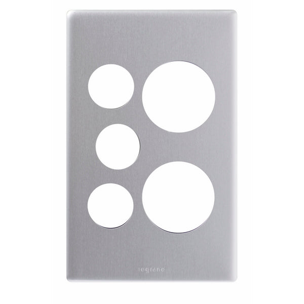 Excel Life Ded Cover Plate Sw Socket Dbl Extra Vert M/Silver