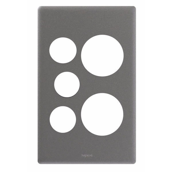 Excel Life Ded Cover Plate Sw Skt Dbl Extra Vert U/Grey