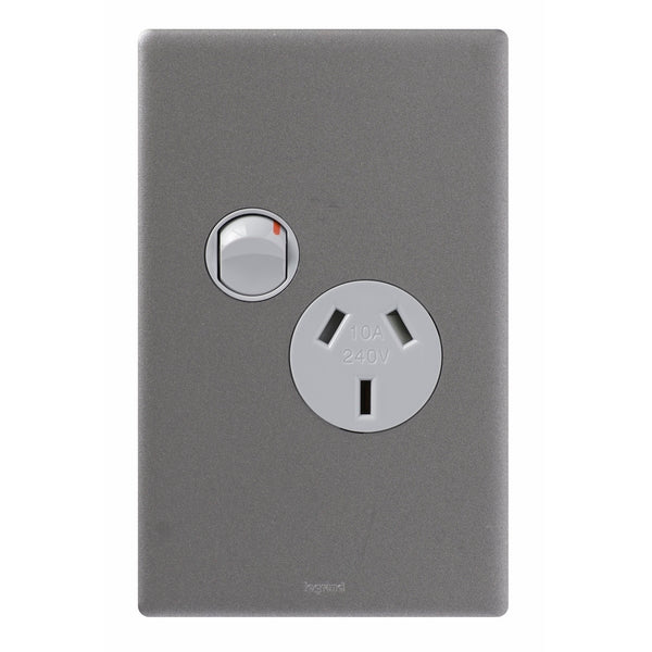 Excel Life Dedicated Sw Socket Sgl 10A Vert Urban Grey