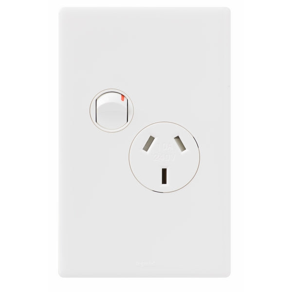 Excel Life Dedicated Sw Socket Sgl 10A Vert White