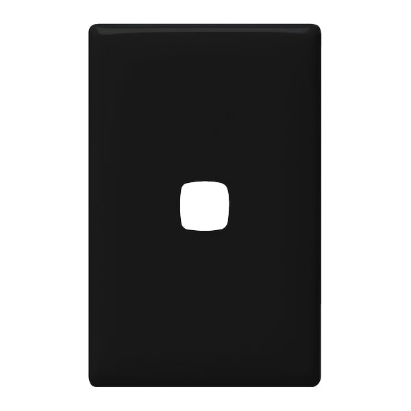 Linea Grid & Plate Only 1Gang Black