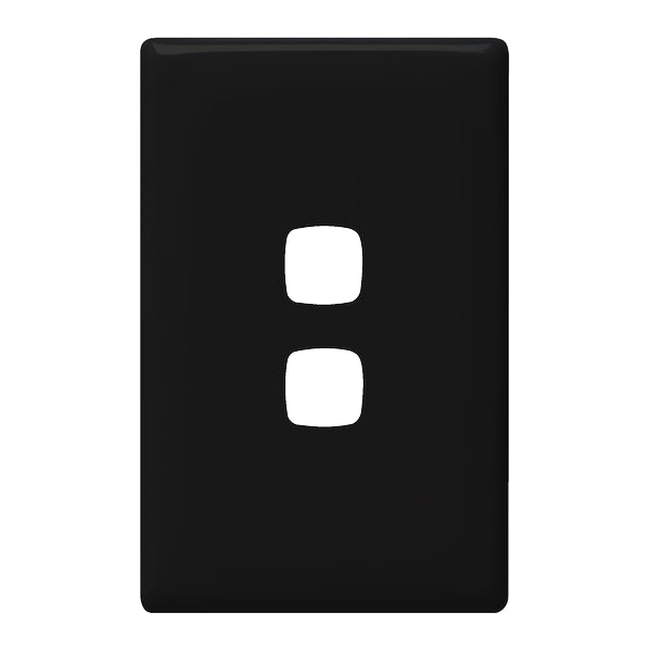 Linea Grid & Plate Only 2Gang Black