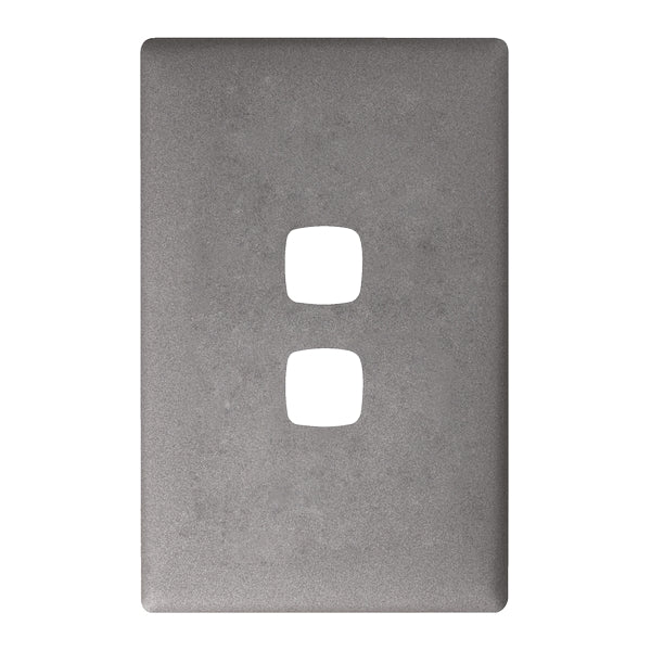 Linea Plate Only 2Gang Gun Metal