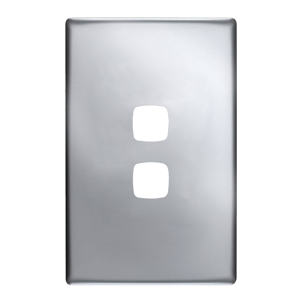 Linea Plate Only 2Gang Matt Silver