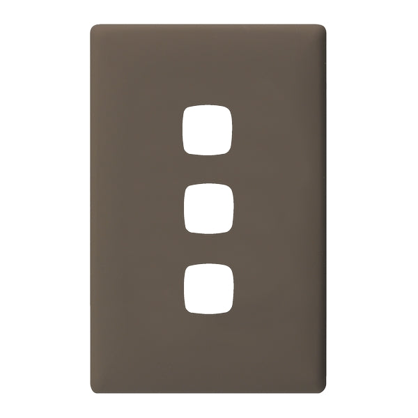 Linea Plate Only 3Gang Soft Touch Dark Grey