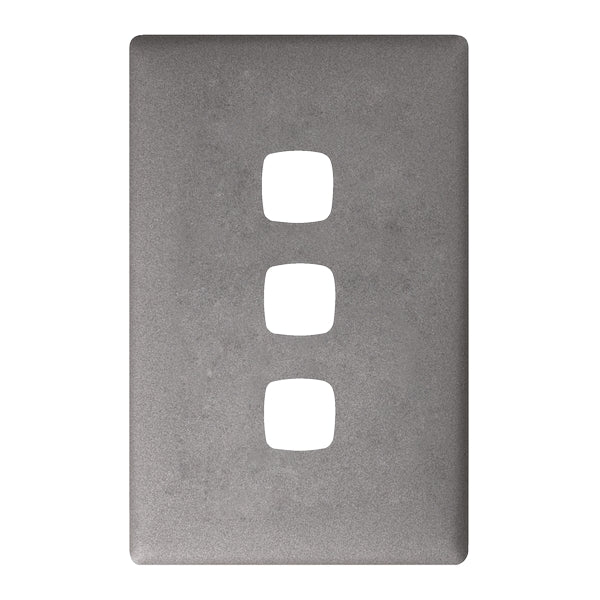 Linea Plate Only 3Gang Gun Metal