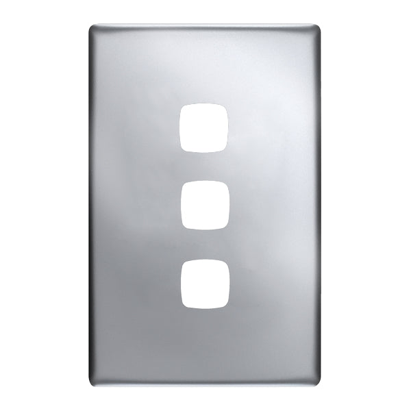 Linea Plate Only 3Gang Matt Silver