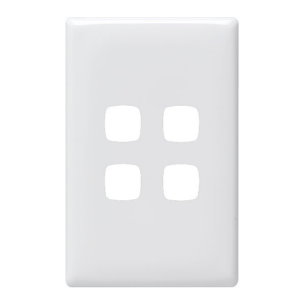 Linea Grid & Plate Only 4Gang White