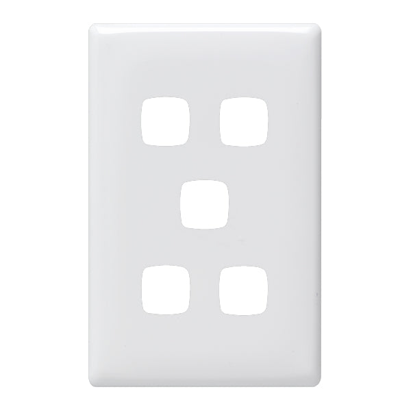 Linea Grid & Plate Only 5Gang White
