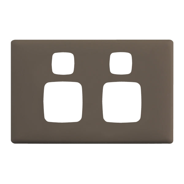 Linea Plate Only Sw Socket Dbl Horiz Dark Grey