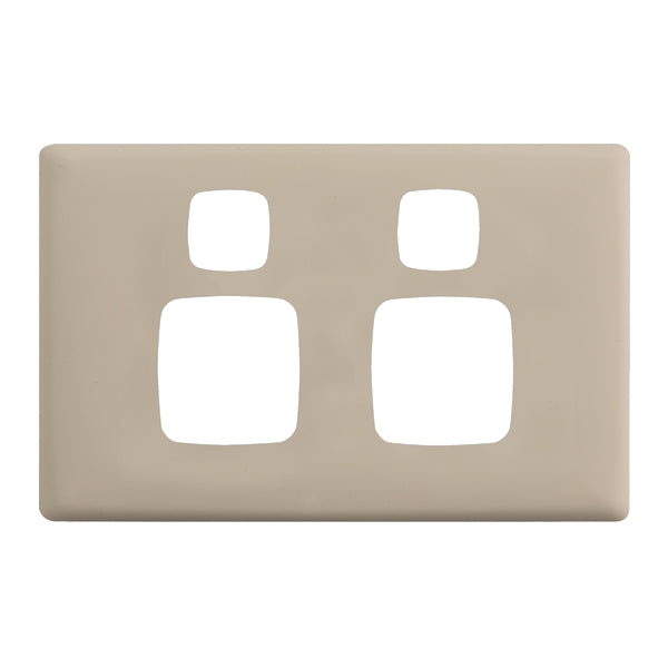Linea Plate Only Sw Socket Dbl Horiz Light Grey