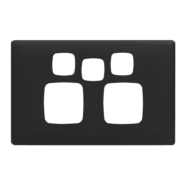 Linea Plate Only Sw Socket Dbl Horiz Black