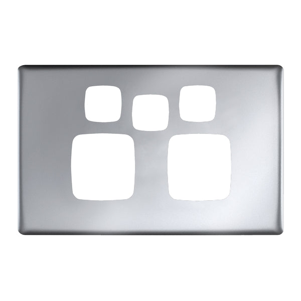 Linea Plate Only Sw Socket Dbl Horiz Matt Silver