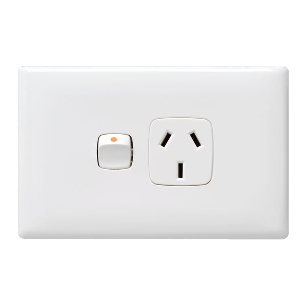 Linea Sw Socket Sgl Horiz White
