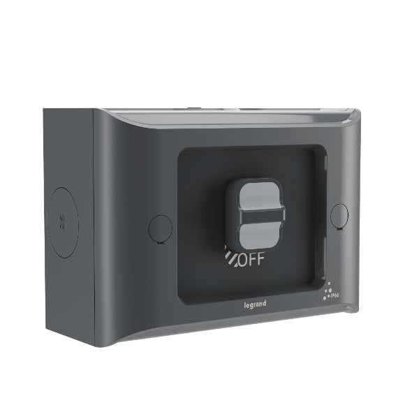 Aqua Life Switch Single 16A Surface Mount Cement Grey IP66