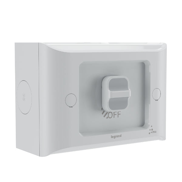 Aqua Life Switch Single 16A Surface Mnt Limestone Grey IP66