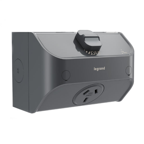 Aqua Life Sw Skt Single 10A Surf Mnt Cement Grey IP53