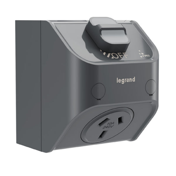 Aqua Life Sw Skt Sgl 10A Compact Surf Mnt Cement Grey IP53