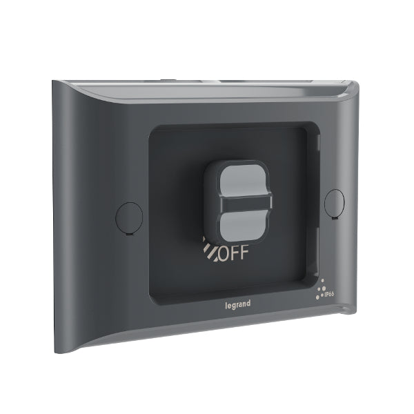 Aqua Life Switch Single 16A Flush Mount Cement Grey IP66
