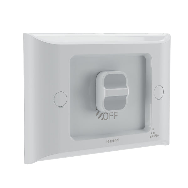 Aqua Life Switch Single 16A Flush Mnt Limestone Grey IP66
