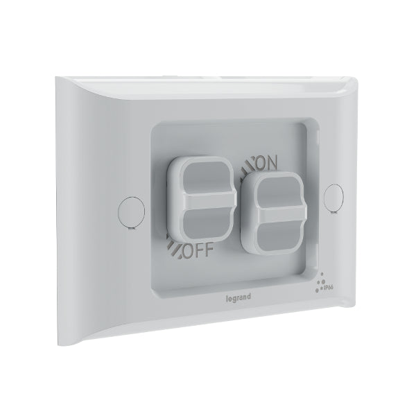 Aqua Life Switch Double 16A Flush Mnt Limestone Grey IP66