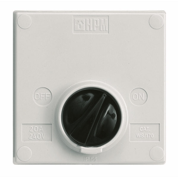 WS170 Switch Single 20A Surface Mnt IP56