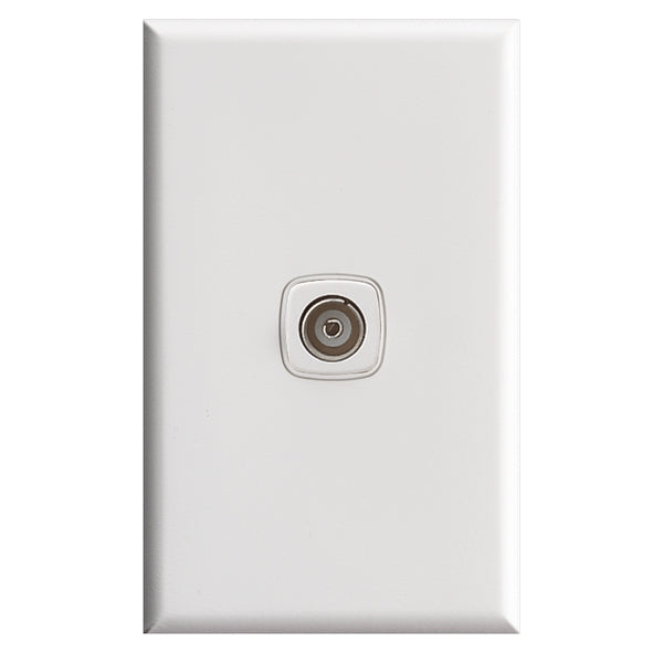 XLP Coax Outlet to F-Connect 75 Ohm White Gloss