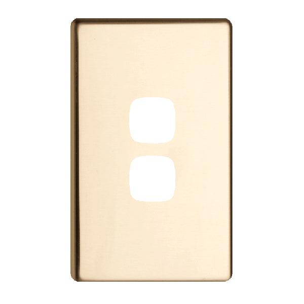 XL Switch Plate Only 2Gang Polished Brass