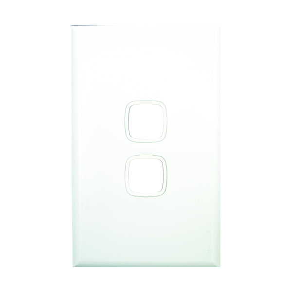 XL Switch Plate Only 2Gang White