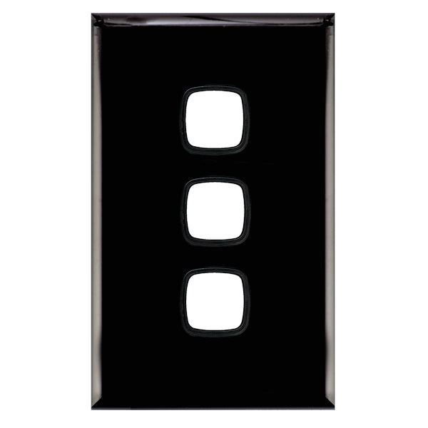 XL Grid & Plate Only 3Gang Black
